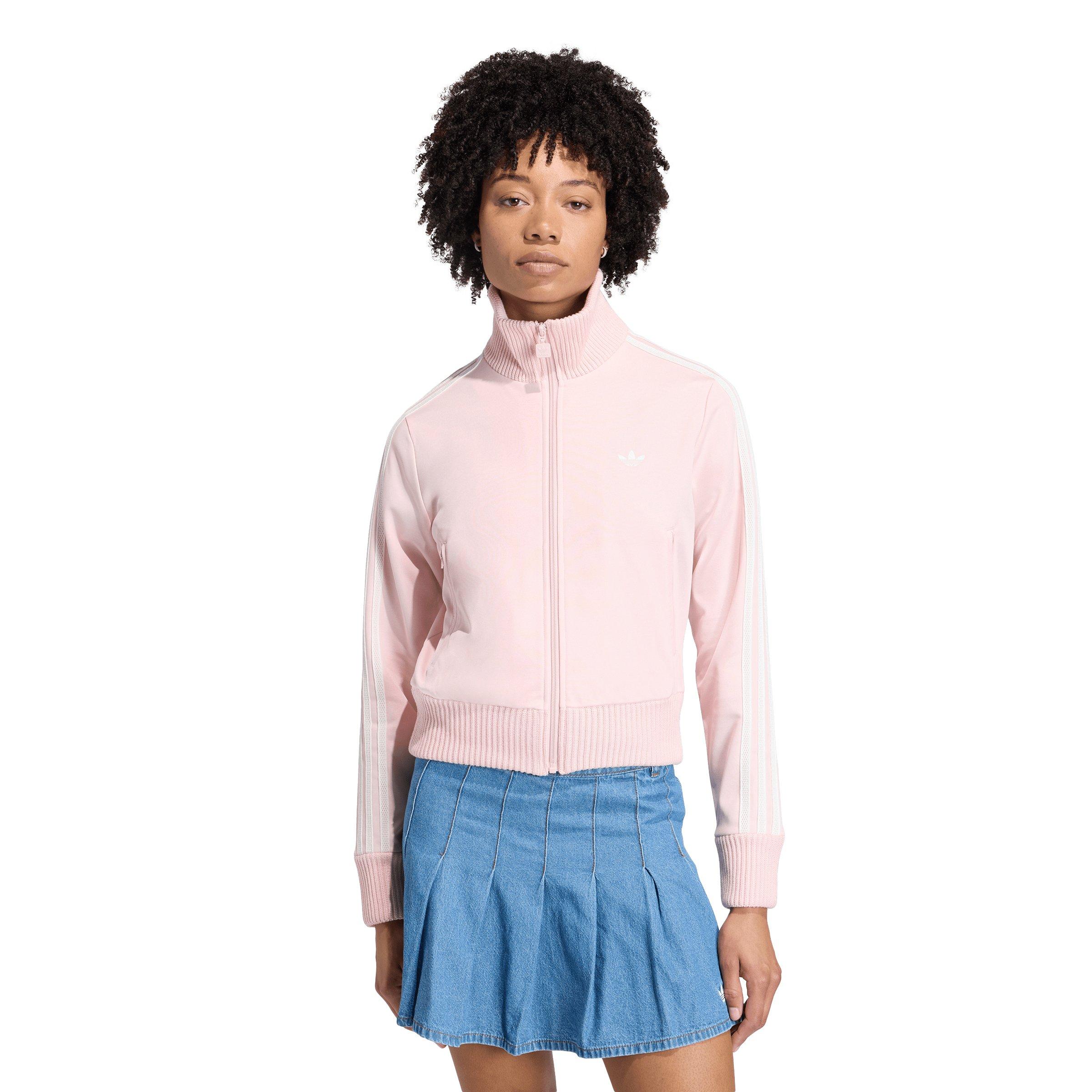adidas Originals Women's Firebird Knitted Crochet Detail Jacket - Pink - PINK